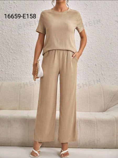 Conjunto de Blusa y Pantalón Pierna Ancha 16659 E159