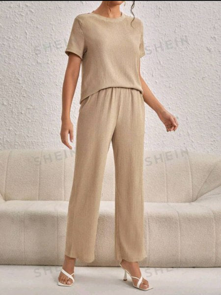 Conjunto de Blusa y Pantalón Pierna Ancha 16659 E159