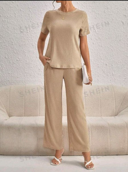 Conjunto de Blusa y Pantalón Pierna Ancha 16659 E159
