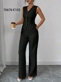 Conjunto de Traje Chaleco Cuello V y Pantalón 76676