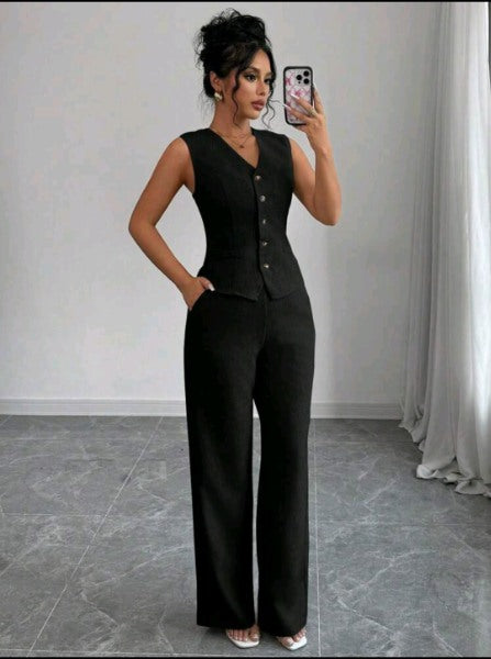 Conjunto de Traje Chaleco Cuello V y Pantalón 76676