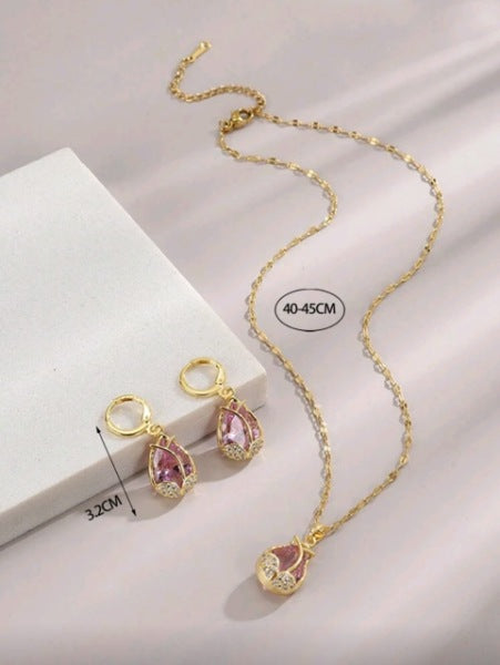 Collar y Zarcillos Acero Inoxidable 13708