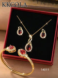 Set Cadena, Pulsera y Zarcillos Acero Inoxidable 14011