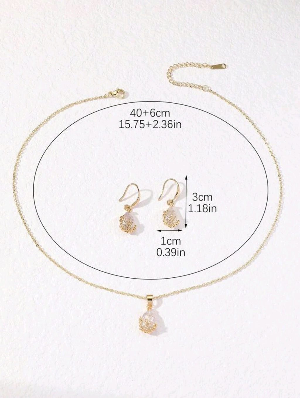 Collar y Zarcillos Acero Inoxidable 77376