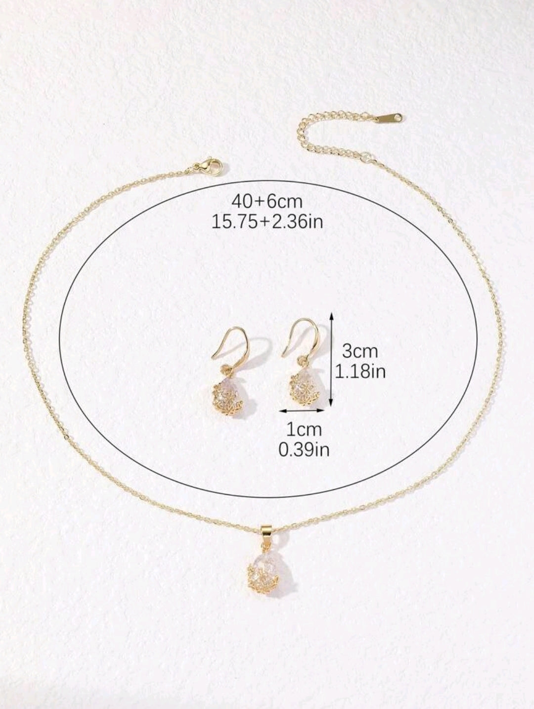 Collar y Zarcillos Acero Inoxidable 77376