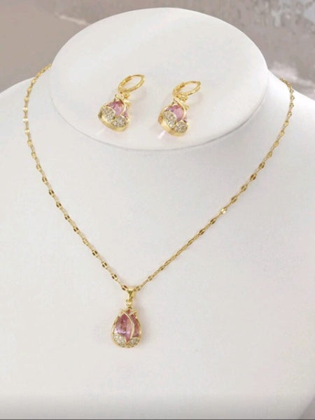 Collar y Zarcillos Acero Inoxidable 13708