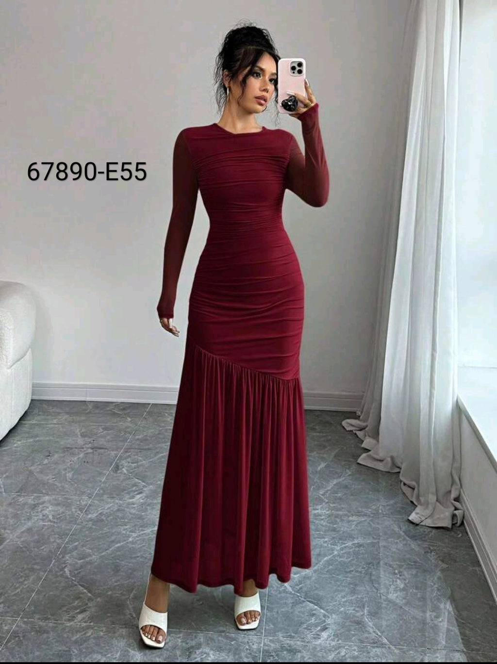 Vestido Largo Elegante 67890-E55